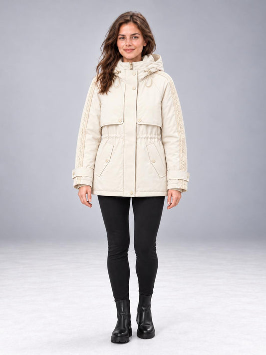 Fernlow Damen-Parka mit Kapuze – hüftlanger Wintermantel