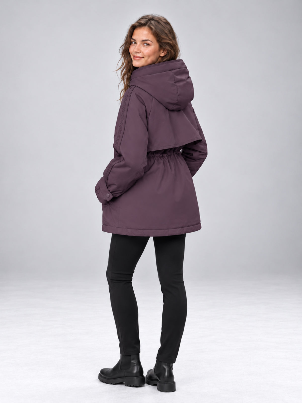 Fernlow Damen-Parka mit Kapuze – hüftlanger Wintermantel