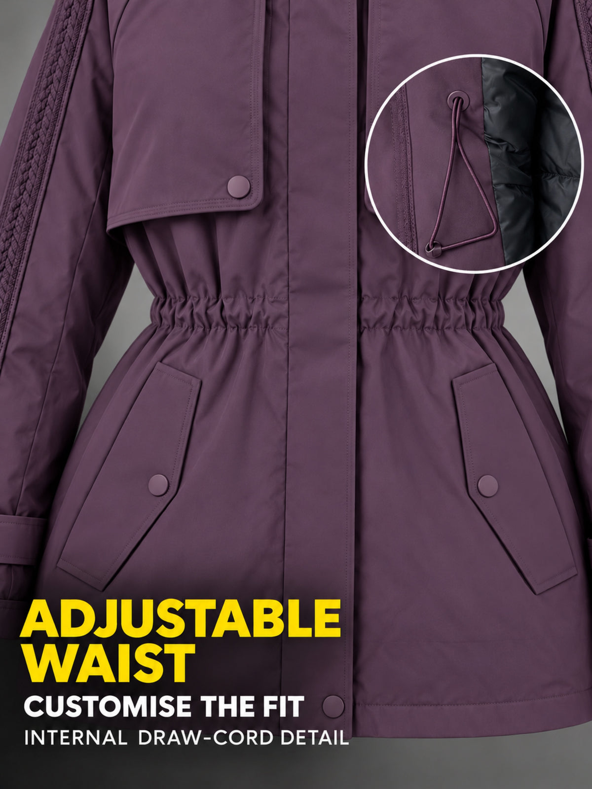 Fernlow Damen-Parka mit Kapuze – hüftlanger Wintermantel