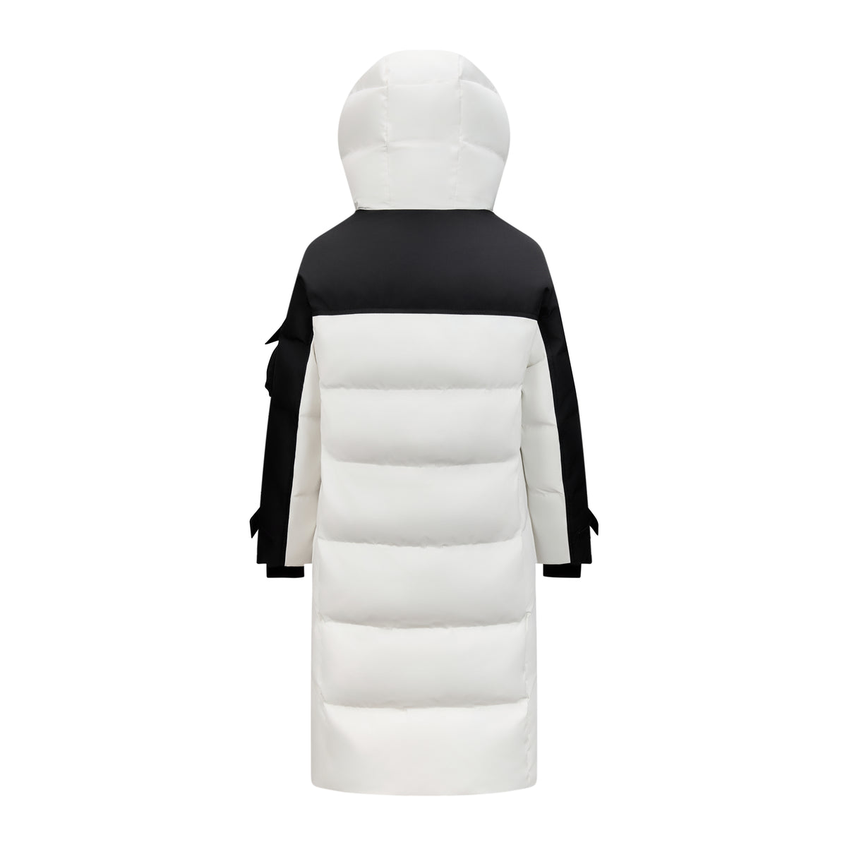 Fernlow Damen-Langmantel mit Kapuze – Colourblock-Wintermantel in Schwarz oder Weiß