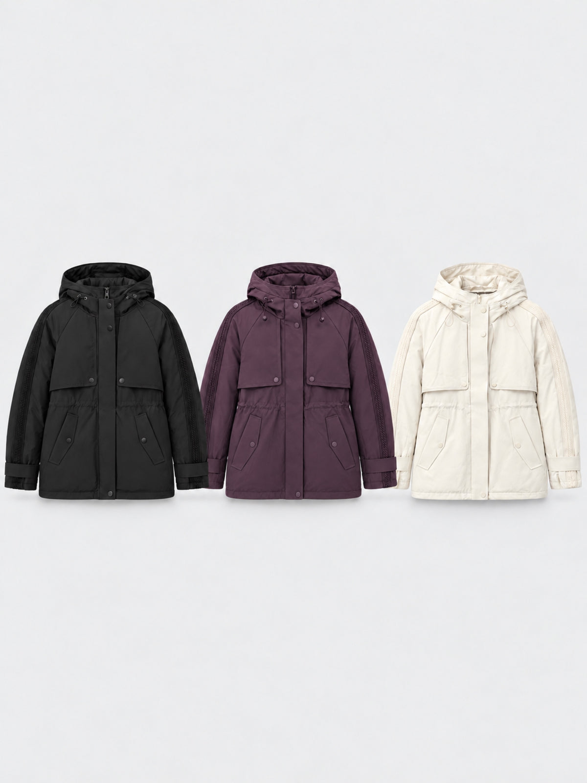 Fernlow Damen-Parka mit Kapuze – hüftlanger Wintermantel